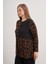 2676112 Leopar Desenli Örme Bluz 2