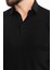 Düz Siyah Slim Fit Polo Yaka Erkek T-Shirt 2