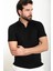 Düz Siyah Slim Fit Polo Yaka Erkek T-Shirt 4