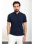 Düz Lacivert Slim Fit Polo Yaka Erkek T-Shirt 1
