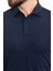 Düz Lacivert Slim Fit Polo Yaka Erkek T-Shirt 2