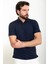 Düz Lacivert Slim Fit Polo Yaka Erkek T-Shirt 4
