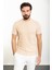 Desenli Kamel Slim Fit Bisiklet Yaka Erkek T-Shirt 1