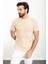 Desenli Kamel Slim Fit Bisiklet Yaka Erkek T-Shirt 3