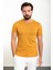 Düz Hardal Slim Fit Bisiklet Yaka Erkek T-Shirt 1