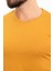 Düz Hardal Slim Fit Bisiklet Yaka Erkek T-Shirt 2