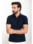 Desenli Lacivert Slim Fit Polo Yaka Erkek T-Shirt 3