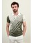 Desenli Haki Slim Fit Polo Yaka Erkek T-Shirt 1
