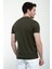 Baskılı Haki Slim Fit Bisiklet Yaka Basic Erkek T-Shirt 3