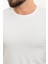 Desenli Ekru Slim Fit Bisiklet Yaka Erkek T-Shirt 2