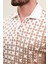 Desenli Kahverengi Slim Fit Polo Yaka Erkek T-Shirt 2