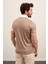 Desenli Kahverengi Slim Fit Polo Yaka Erkek T-Shirt 4