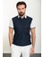 Parçalı Lacivert Slim Fit Polo Yaka Erkek T-Shirt 1