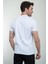 Baskılı Beyaz Slim Fit Bisiklet Yaka Basic Erkek T-Shirt 3