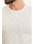 Desenli Ekru Slim Fit Bisiklet Yaka Erkek T-Shirt 2