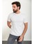Desenli Ekru Slim Fit Bisiklet Yaka Erkek T-Shirt 3