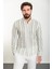 Çizgili Yeşil Slim Fit Uzun Kollu Erkek Gömlek 1