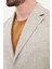 Desenli Kahverengi Slim Fit Torba Cep Mono Yaka Keten Erkek Ceket 2