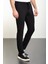 Düz Siyah Super Slim Fit Beli Lastikli İpli Erkek Pantolon 3