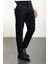 Düz Siyah Super Slim Fit Beli Lastikli Erkek Pantolon 1