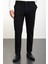 Düz Siyah Super Slim Fit Beli Lastikli Erkek Pantolon 3