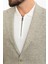 Kırçıllı Haki Slim Fit Mono Yaka Keten Erkek Ceket 2