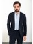 Düz Lacivert Slim Fit Torba Cep Mono Yaka Spor Erkek Takım Elbise 1