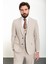 Düz Bej Slim Fit Mono Yaka 4 Drop Klasik Erkek Takım Elbise 1