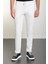 Düz Ekru Super Slim Fit Beli Lastikli İpli Erkek Pantolon 1