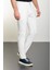 Düz Ekru Super Slim Fit Beli Lastikli İpli Erkek Pantolon 3