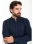 Düz Lacivert Slim Fit Hakim Yaka Uzun Kollu Erkek Gömlek 4