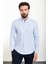 Düz Mavi Slim Fit Uzun Kollu Erkek Gömlek 1
