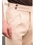 Düz Taş Rengi Super Slim Fit Kemer Detaylı Tokalı Pileli Erkek Pantolon 2
