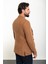 Düz Kamel Slim Fit Torba Cep Mono Yaka Keten Erkek Ceket 4