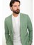 Kırçıllı Yeşil Slim Fit Torba Cep Mono Yaka Keten Erkek Ceket 3