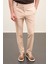 Düz Taş Rengi Super Slim Fit Kemer Detaylı Tokalı Erkek Pantolon 1