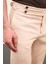 Düz Taş Rengi Super Slim Fit Kemer Detaylı Tokalı Erkek Pantolon 2