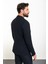 Çizgili Lacivert Slim Fit Mono Yaka Erkek Ceket 4