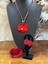 El Boyama Çiçekli Sedef Taşlı Kadın Kolye Küpe Set Boy 23 cm 3
