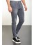 Düz Gri Super Slim Fit Erkek Kot Pantolon 3