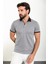 Düz Gri Slim Fit Polo Yaka Erkek T-Shirt 3