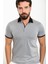 Düz Gri Slim Fit Polo Yaka Erkek T-Shirt 4