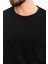Düz Siyah Slim Fit Bisiklet Yaka Erkek T-Shirt 2