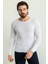 Lase Beyaz Slim Fit Bisiklet Yaka Uzun Kollu Erkek Triko 1
