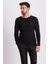 Lase Siyah Slim Fit Bisiklet Yaka Uzun Kollu Erkek Triko 1