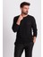 Lase Siyah Slim Fit Bisiklet Yaka Uzun Kollu Erkek Triko 4