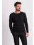 Lase Siyah Slim Fit Bisiklet Yaka Uzun Kollu Erkek Triko 5