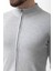 Duz Gri Renk Slim Fit Yarım Balıkcı Yaka Erkek Hırka 2