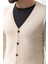 Düz Bej Rengi Slim Fit Düğmeli Triko Erkek Hırka 2