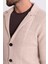 Kareli Bej Rengi Torba Cep Slim Fit Erkek Triko Ceket 5